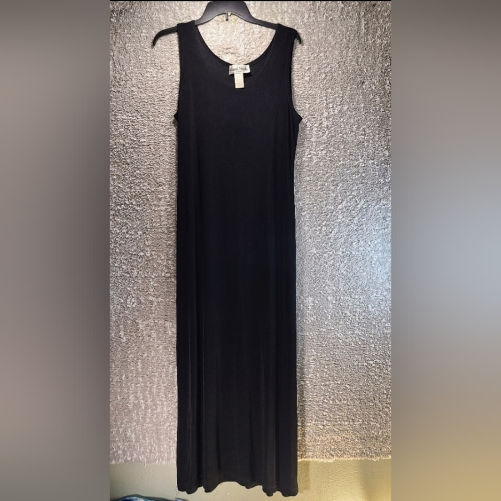 Ronnie Nicole By‎ Ouida Maxi Dress Women Sz 12 Black Acetate Slinky Sleeveless